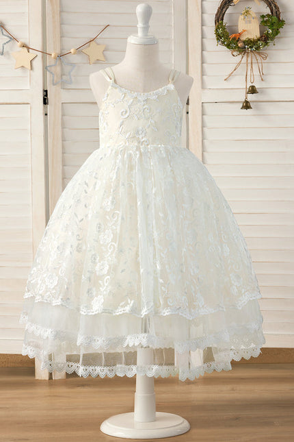 Robe Midi En Dentelle Ivoire - gallery 5