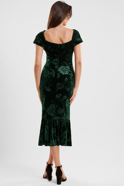 Robe Midi Velours Floral - gallery 4