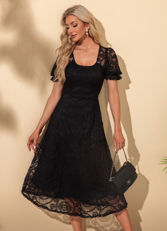 Robe Midi Noire Élégante - gallery 3