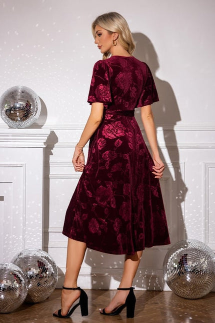 Robe Midi Velours Étoilé - gallery 1