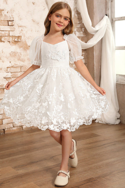 Robe Midi Enfant Dentelle Blanche - gallery 2