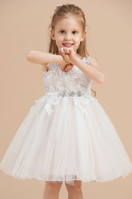 Robe Midi Enfant Dentelle Blanche - gallery 2