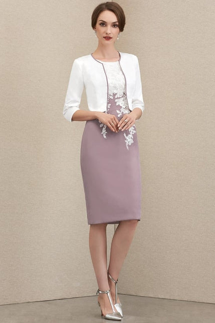 Robe Midi Violet Élégant - gallery 1