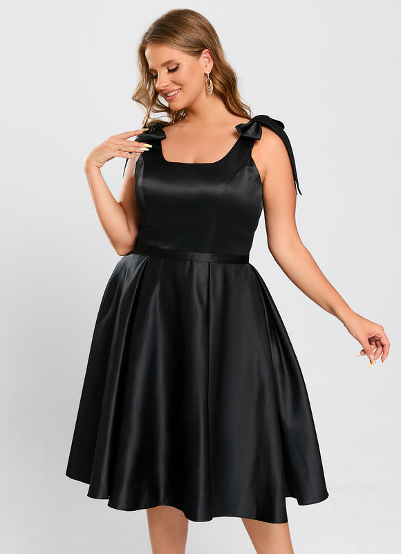 Robe Midi Satin Noir - gallery 4