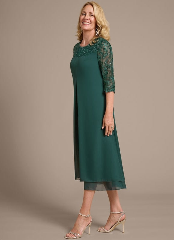 Robe Midi Manche 3 4 - gallery 4