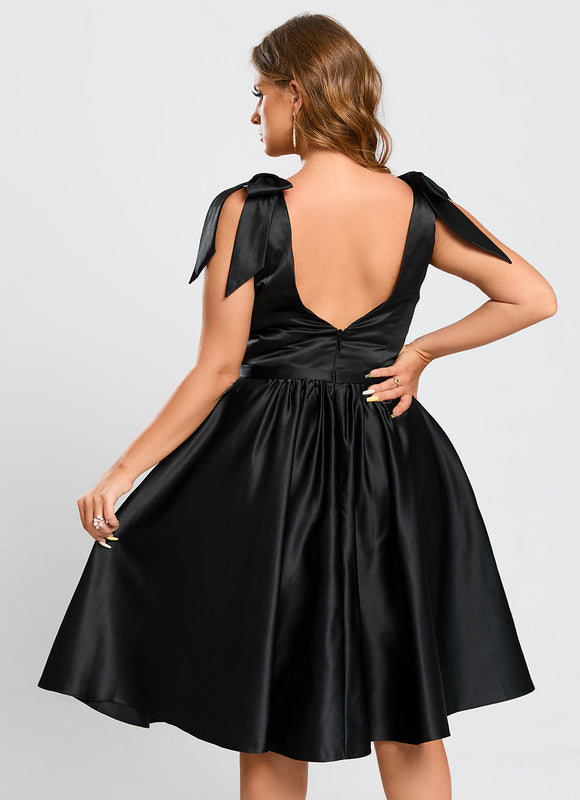 Robe Midi Satin Noir - gallery 7