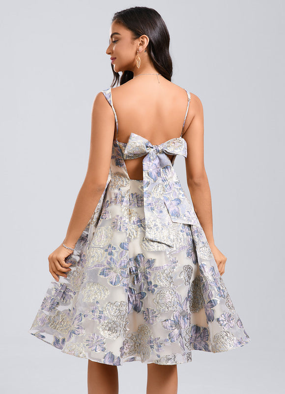 Robe Midi Col Carré Florale - gallery 1