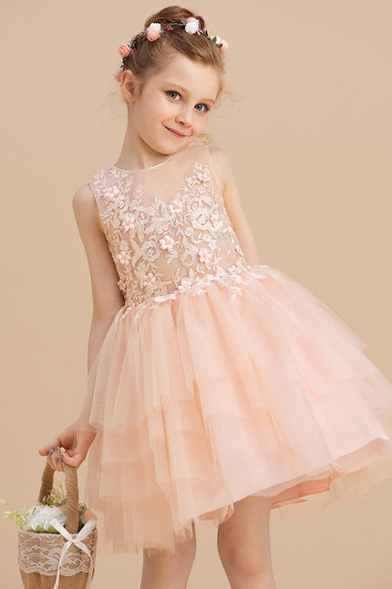 Robe Midi Tulle Pêche