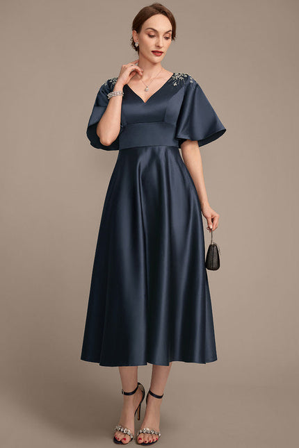 Robe Midi Éclat Marine - gallery 3