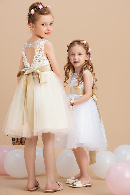 Robe Midi Enfant Tulle Doré