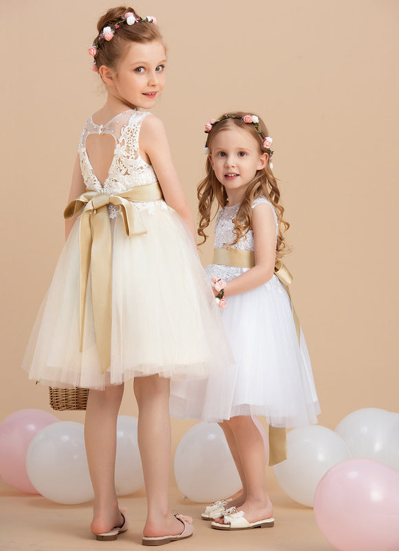 Robe Midi Enfant Tulle Doré