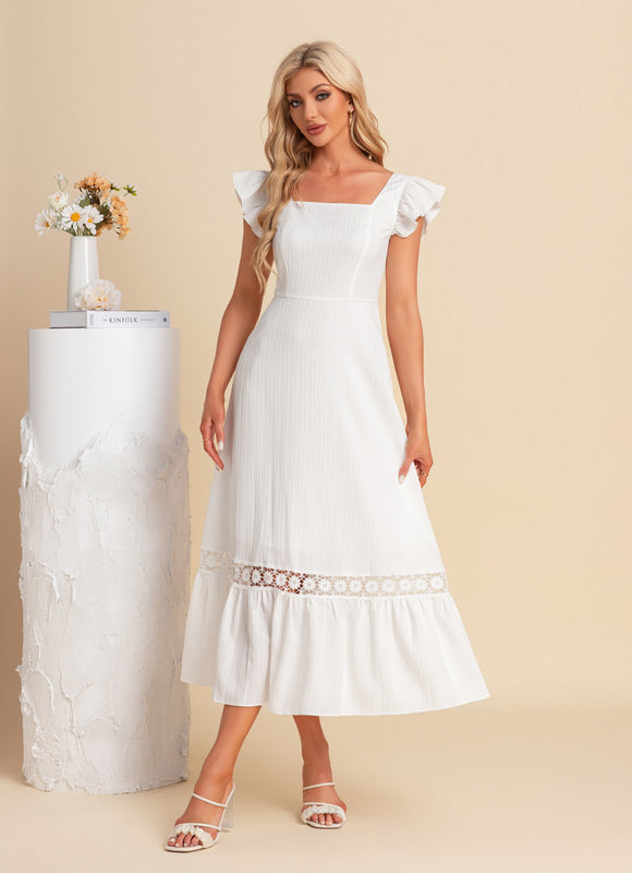 Robe Midi Blanche Brodée