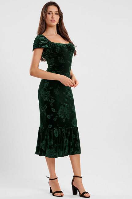 Robe Midi Velours Floral - gallery 3