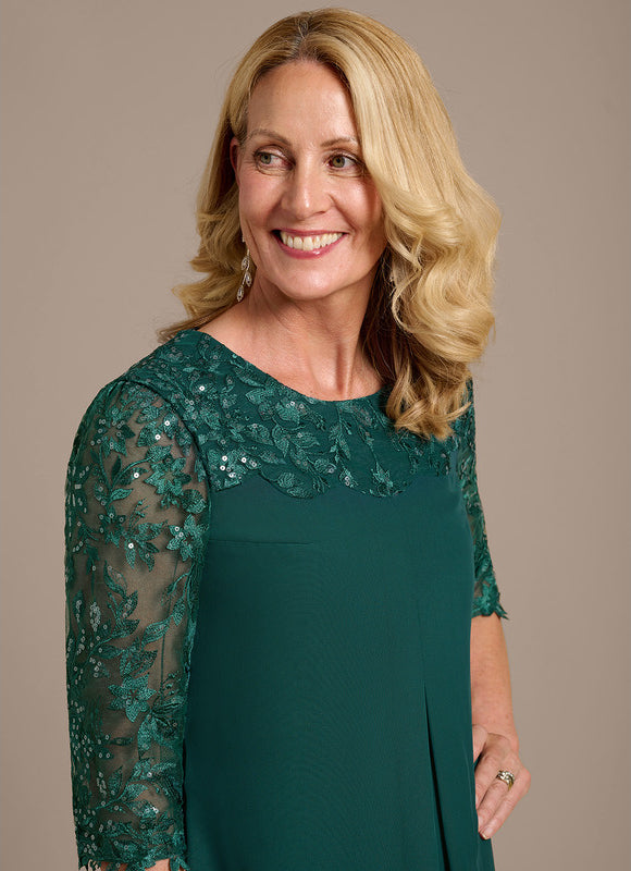 Robe Midi Manche 3 4 - gallery 1