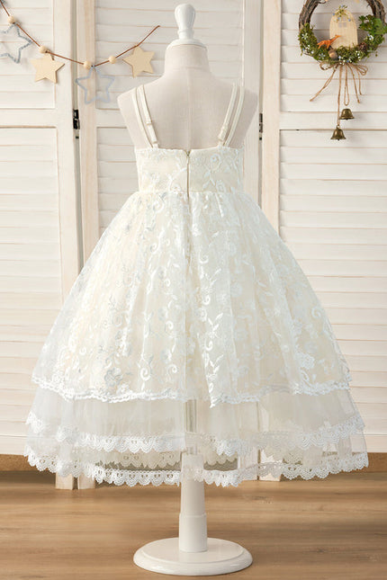 Robe Midi En Dentelle Ivoire - gallery 8