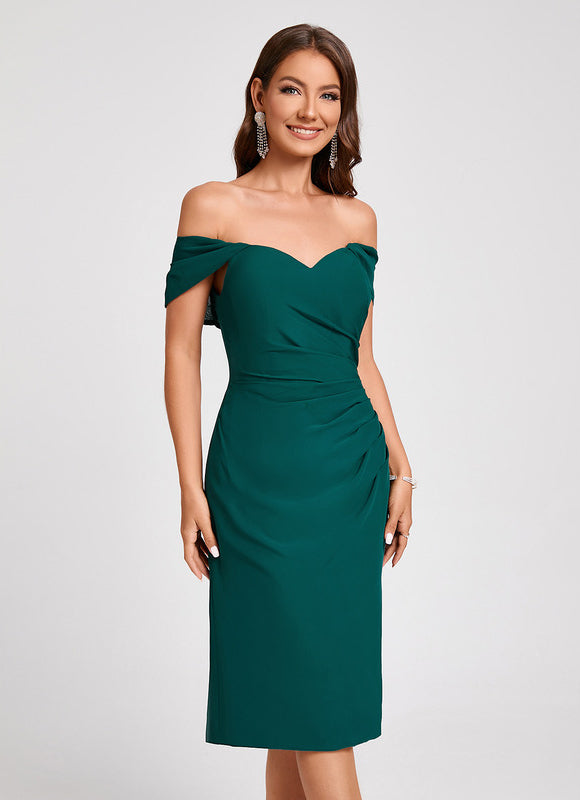 Robe Midi Émeraude Drapée - gallery 3