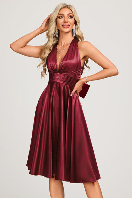 Robe Midi Élégance Satinée