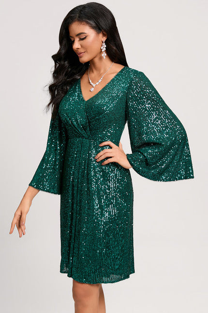 Robe Midi Émeraude Pailletée - gallery 4