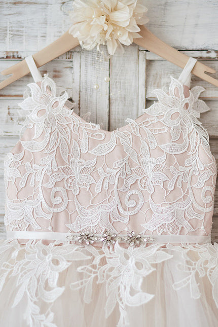 Robe Midi Enfant Dentelle Blanche - gallery 8