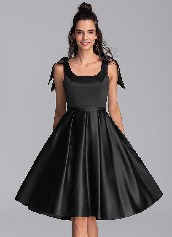Robe Midi Satin Noir