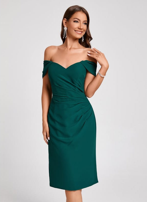 Robe Midi Émeraude Drapée - gallery 6