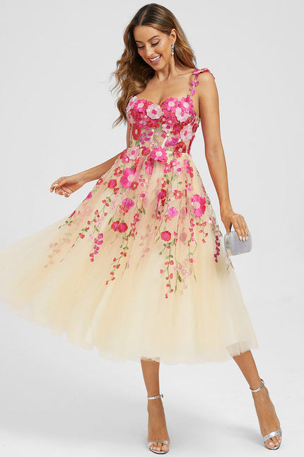 Robe Midi Florale Étoilée - gallery 2