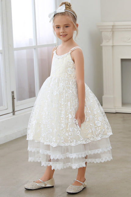 Robe Midi En Dentelle Ivoire - gallery 1