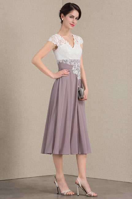 Robe Midi Violet Élégante - gallery 3