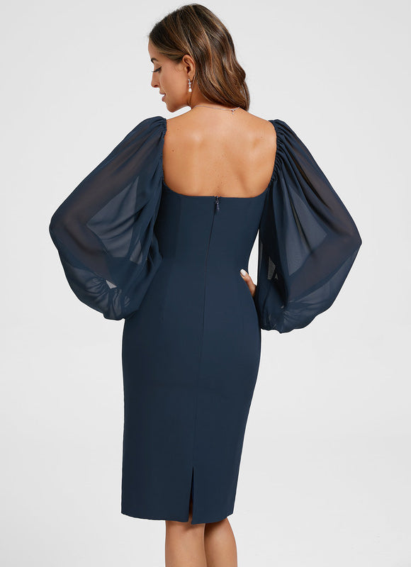 Robe Midi Bleu Nuit Élégante - gallery 3