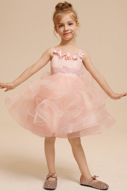 Robe Midi Fille Rose Tulle - gallery 1