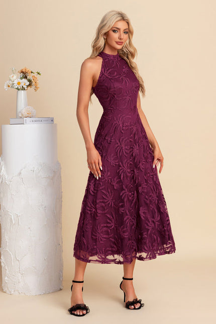 Robe Midi Florale Bordeaux - gallery 3