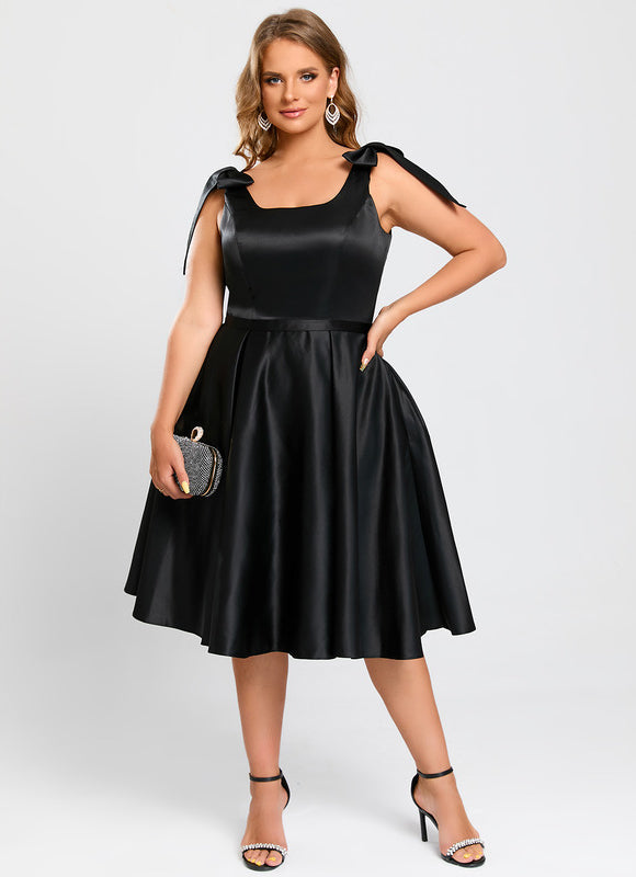 Robe Midi Satin Noir - gallery 5