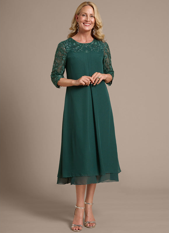 Robe Midi Manche 3 4 - gallery 3