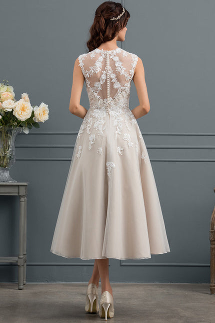 Robe Midi Écrue Enchantée - gallery 1