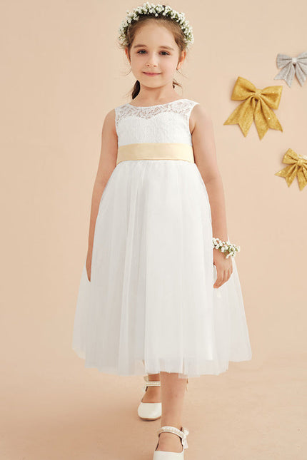 Robe Midi Écru Enfant - gallery 9
