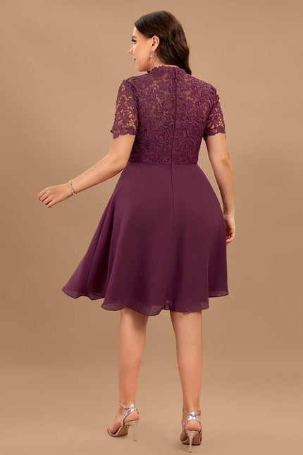 Robe Midi Élegante Bordeaux - gallery 8