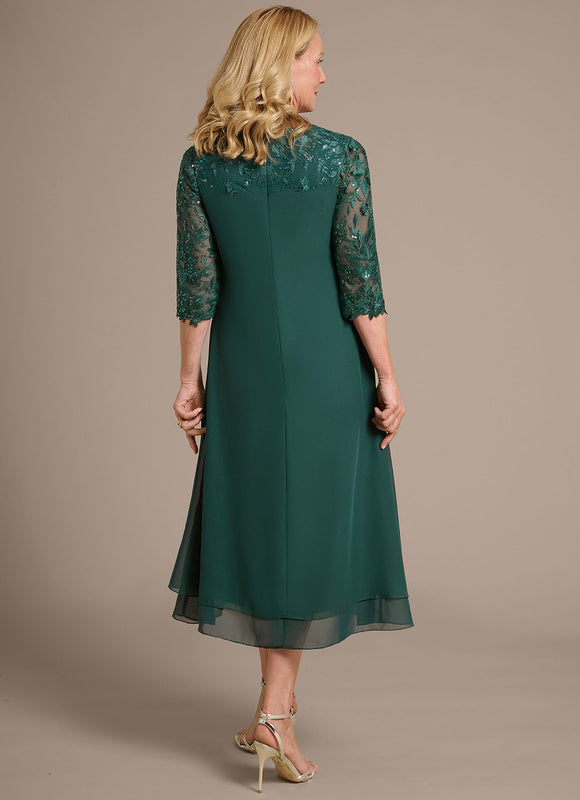 Robe Midi Manche 3 4 - gallery 6