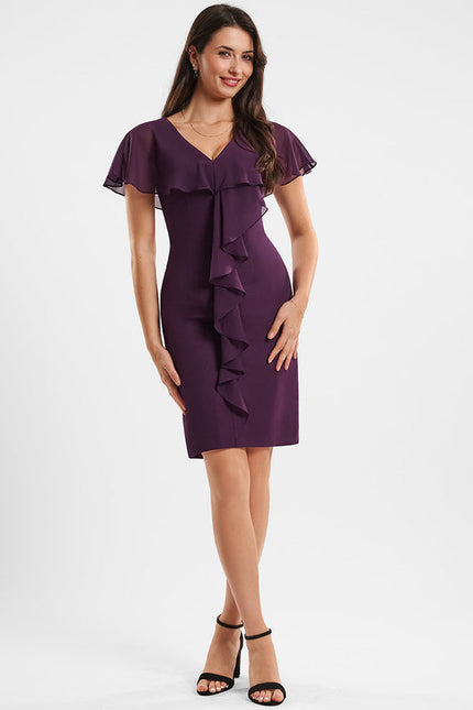 Robe Midi Violette Volantée
