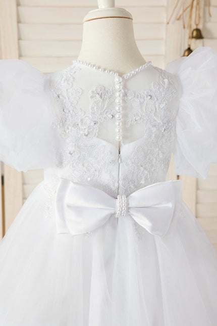 Robe Midi Tulle Blanche Enfant - gallery 8