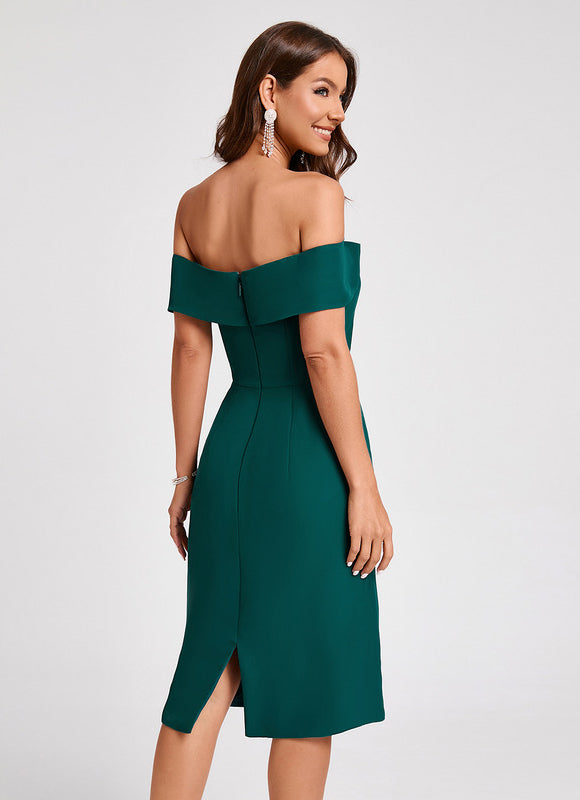 Robe Midi Émeraude Drapée - gallery 5