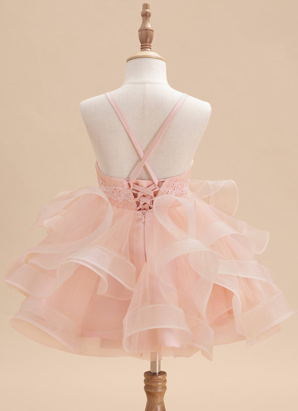 Robe Midi Fille Rose Tulle - gallery 3