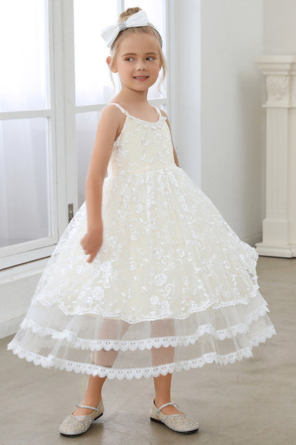 Robe Midi En Dentelle Ivoire