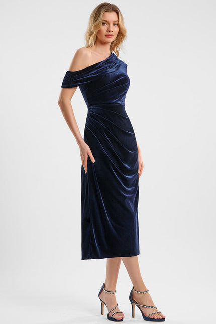 Robe Midi Velours Asymétrique