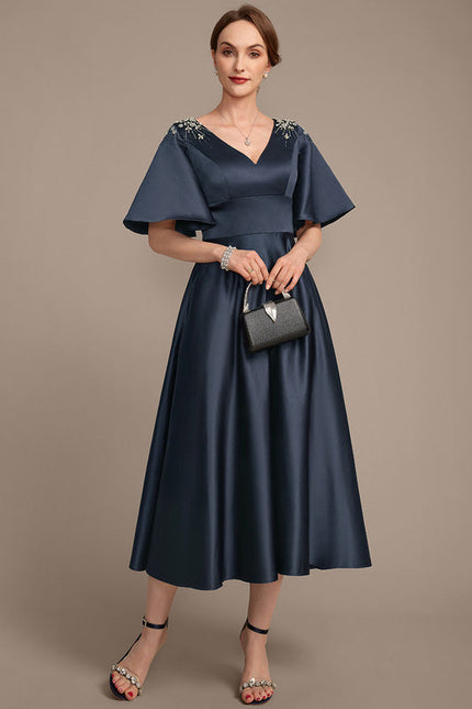 Robe Midi Éclat Marine - gallery 4