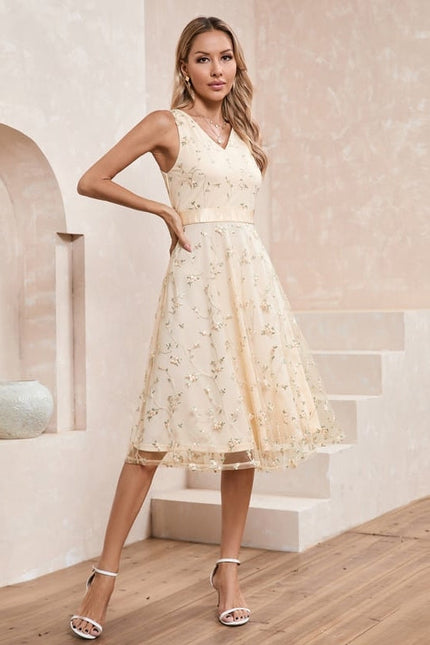 Robe Midi Évasée Fleurie - gallery 6