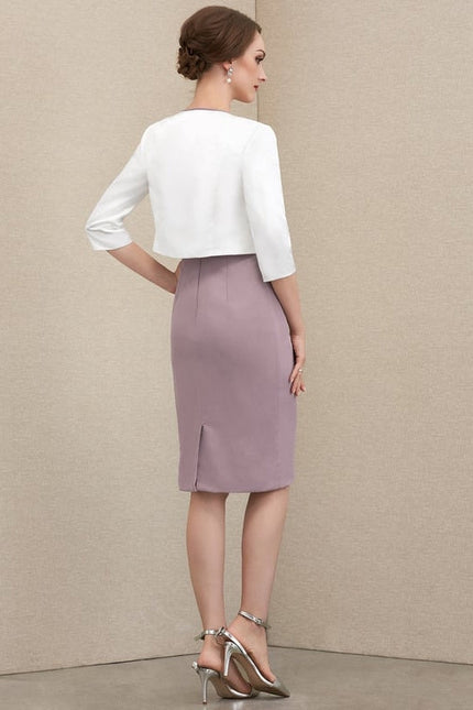 Robe Midi Violet Élégant - gallery 4