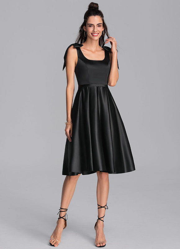 Robe Midi Satin Noir - gallery 3