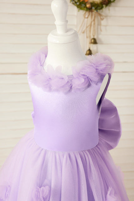 Robe Midi Lilas Tulle Fleurs - gallery 3