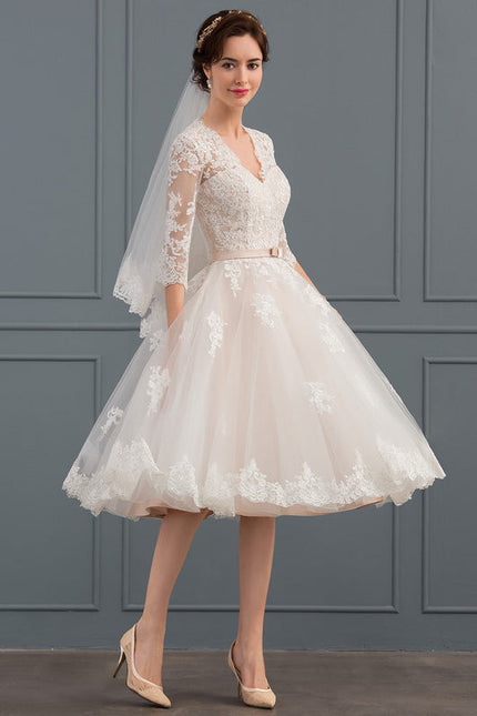 Robe Midi Écrue Élégante - gallery 1