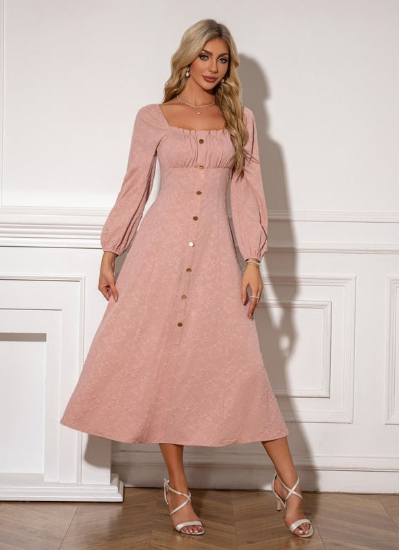 Robe Midi Midi Rose Douce - gallery 4